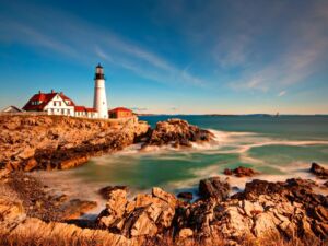 inpatient with subacute physiatry jjob in portland, ME with pircture of a lighthouse