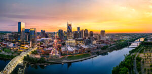 Pelvic rehab physiatry job In Nashville with aerial picture of Nashville