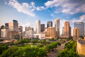Pelvic rehab medicine physiatry job in Houston with picture of Houston skyline